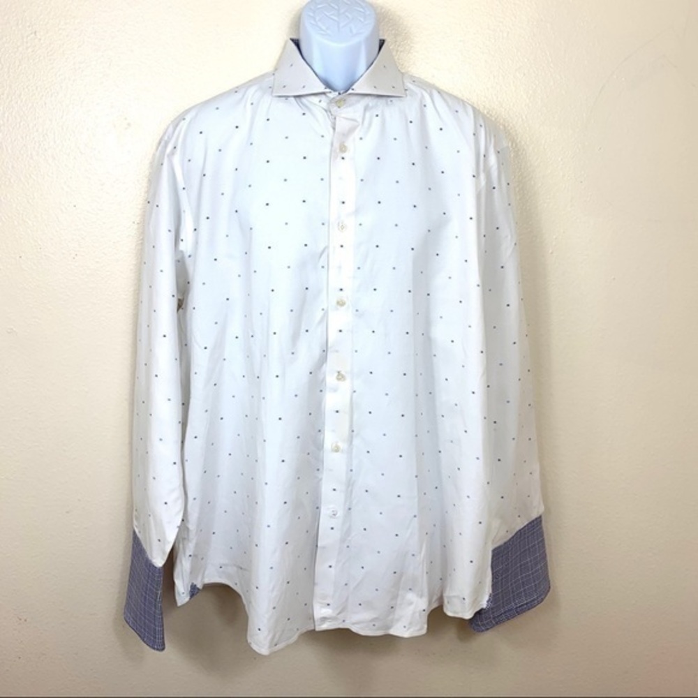 Robert Graham White blue Men’s Shirt Sz 46/18